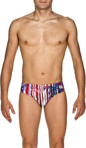 ARENA Men's USA Red, White and Blue 3-inch Brief Athletic Training Swimsuit in Saudi Arabia