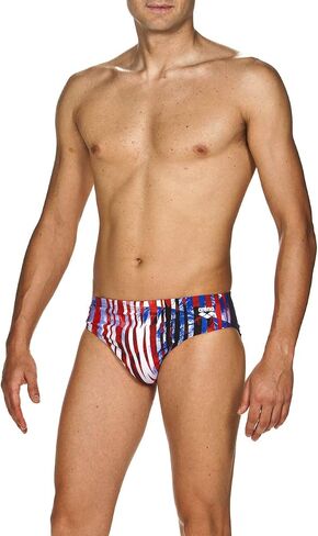 ARENA Men's USA Red, White and Blue 3-inch Brief Athletic Training Swimsuit in Saudi Arabia