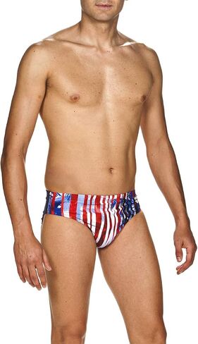 ARENA Men's USA Red, White and Blue 3-inch Brief Athletic Training Swimsuit in Saudi Arabia