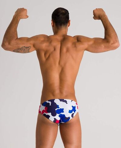 ARENA Men's USA Red, White and Blue 3-inch Brief Athletic Training Swimsuit in Saudi Arabia