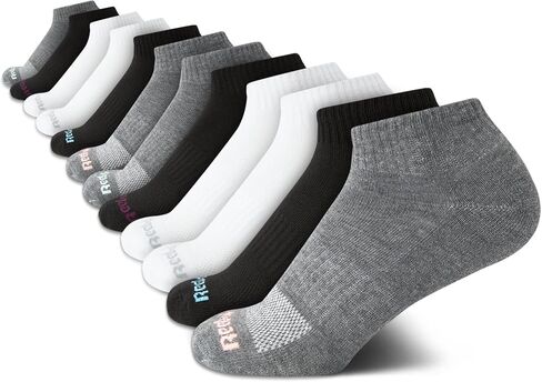 Reebok Women's Athletic Socks - Performance Low Cut Socks (12 Pack), Size 4-10, Grey/White/Black in Saudi Arabia