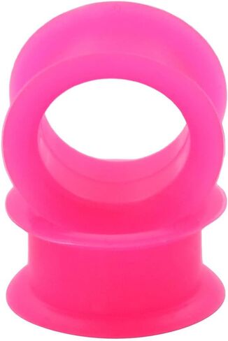 Pair 1-1/8" (28MM) PINK SILICONE EYELET TUNNELS Double Flare Gauges Thin Soft Flexible Flesh Plugs (2pcs) in Saudi Arabia
