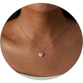 LEXODY Dainty Heart Necklace Tiny Heart Pendant Choker Necklaces Small 14k Gold Plated Cute Open Heart Chain Necklace for Women Minimalist Jewelry Necklace Gifts for Her