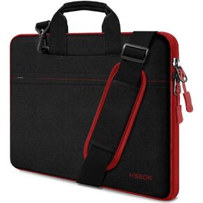 Hseok Laptop Shoulder Bag 13 13.3 14 Inch Case Compatible with MacBook Pro 14 2023-2021 M1 M2,MacBook Air/pro 13-13.3 Inch and Most Popular 13-14 Notebooks,Spill-Resistant Briefcase,Black
