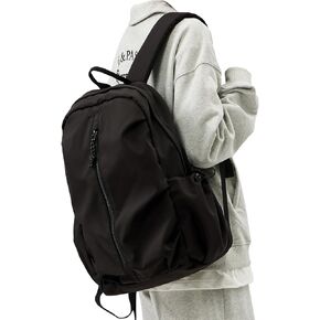 weradar Black School Backpack For Women Men,Waterproof College Backpack,High School Bookbag,Lightweight Casual Daypack Travel Backpack,Carry On Bag for Office/Teacher/Work