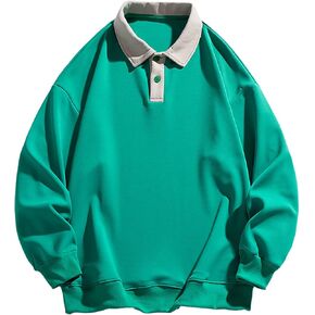 ZAFUL Men's Long Sleeve Polo Shirts Color Spliced Polo Collar Sweatshirt Casual Golf Patchwork Shirts Tops in Saudi Arabia