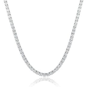 MDFUN Tennis Necklace 18K White Gold Plated | 5.0-6.0mm Round Cubic Zirconia Cut Faux Diamond Tennis Chain for Women and Men 14-24 inches in Kuwait