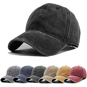 Aedvoouer Men Women Baseball Cap Vintage Washed Distressed Hats Twill Plain Adjustable Dad-Hat