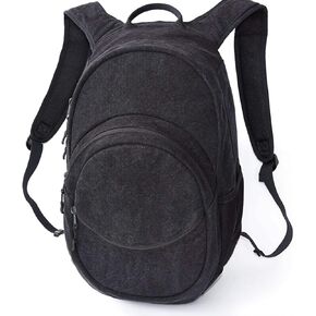 FH Canvas Backpack Vintage Backpack Black Daypack for Men Women Laptop Travel Rucksack