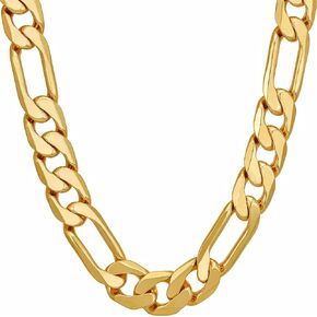 قلادة سلسلة فيجارو مشطوفة من LIFETIME JEWELRY للنساء والرجال مطلية بالذهب الحقيقي عيار 24 قيراط (6.5 مم، 8 مم، 9.5 مم، 11 مم) in Kuwait