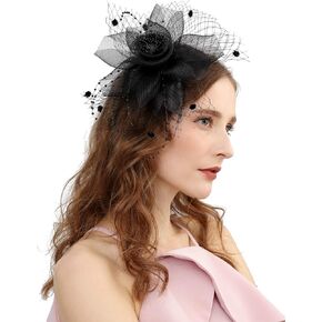 Cizoe Fascinators Hats for Women with Hair Clip Tea Party Hats Feather Wedding Headware Bridal Headpiece