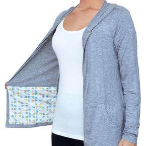Mastectomy Recovery Hoodie Shirt with Drain Pockets