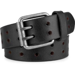 F&L CLASSIC Leather Work Belt, Heavy Duty Double Prong full grain Leather Belts for Men 1 1/2", Mens Casual Belts for Jeans in Saudi Arabia