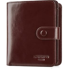 محفظة جلدية أصلية من LAORENTOU للرجال بسحاب ومحفظة بمقبض للرجال ومحفظة ثنائية الطي ومحفظة لجيب بطاقة الائتمان (02 بني) in Kuwait