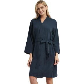 DaysU Waffle Robe Lightweight Mid-length for Women, Kimono Style Bathrobe for Bath and Spa, 1 Piece