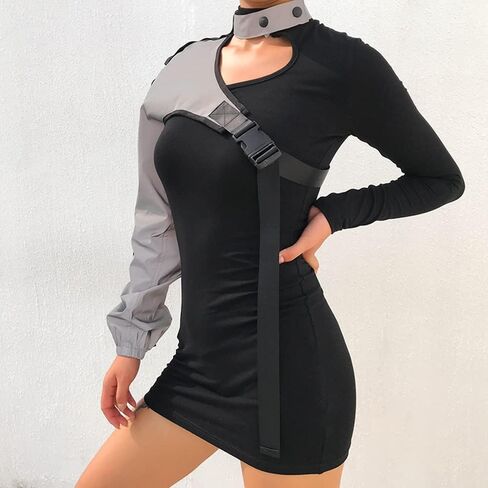 المرأة مثير عاكسة كتف واحد مشبك المحاصيل أعلى الهذيان تجاهلت لمهرجان حزب الرقص كلوبوير in Kuwait