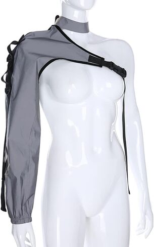 المرأة مثير عاكسة كتف واحد مشبك المحاصيل أعلى الهذيان تجاهلت لمهرجان حزب الرقص كلوبوير in Kuwait