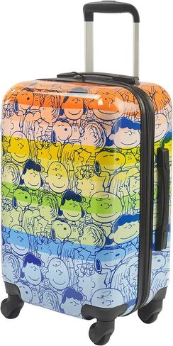 حقيبة سفر بعجلات من Concept One Peanuts Group مقاس 21 بوصة، حقيبة حمل ذات هيكل صلب مطبوع عليها قوس قزح مع عجلات، متعددة in Saudi Arabia
