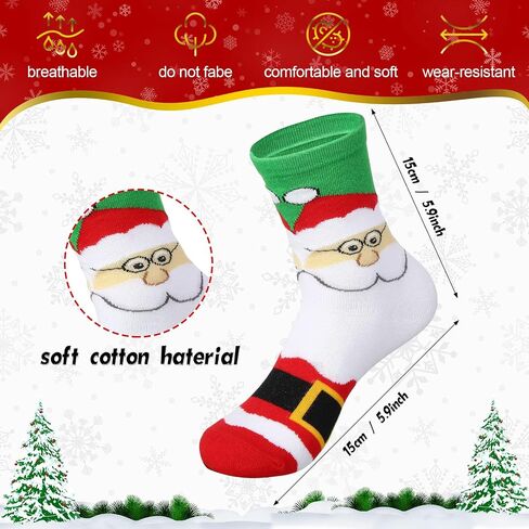 30 Pairs Christmas Socks Cotton Holiday Socks Warm Xmas Crew Socks Novelty Gifts Funny Colorful Socks for Women Men 30 Styles in Saudi Arabia