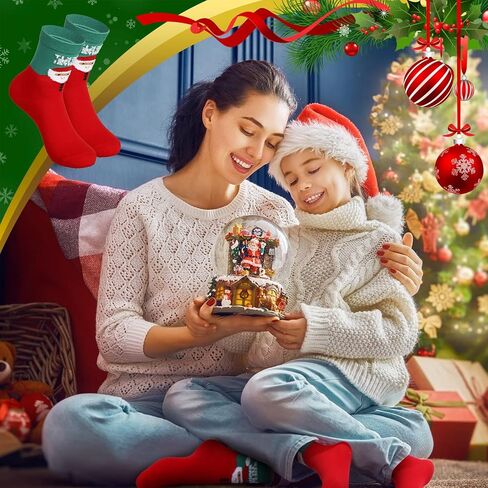 30 Pairs Christmas Socks Cotton Holiday Socks Warm Xmas Crew Socks Novelty Gifts Funny Colorful Socks for Women Men 30 Styles in Saudi Arabia