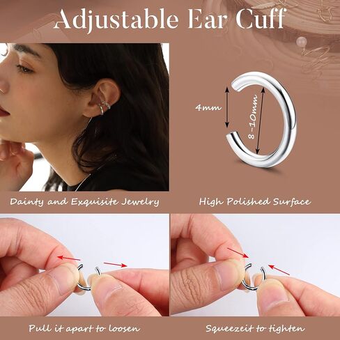LOYALLOOK 53Pcs Ear Cuffs Earrings Set for Women Non Piercing Earrings Clip On Cartilage Helix Wrap Ear Jewelry Set Adjustable Ear Clip CZ Fake Cartilage Earring in Saudi Arabia