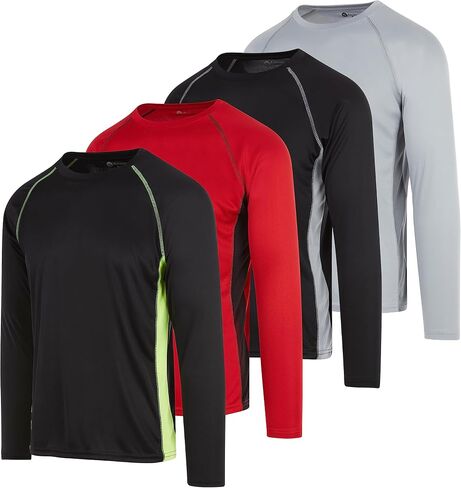 تي شيرتات Dri-Fit بأكمام طويلة للرجال - 4 قطع - تي شيرتات ماصة للرطوبة وسريعة الجفاف in Kuwait