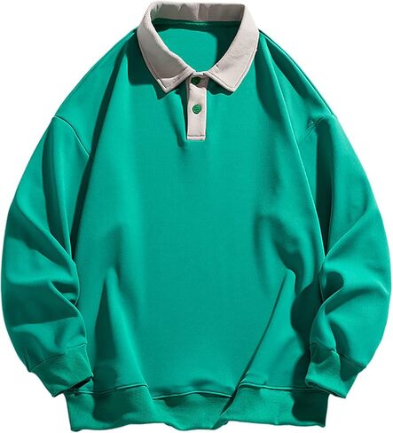ZAFUL Men's Long Sleeve Polo Shirts Color Spliced Polo Collar Sweatshirt Casual Golf Patchwork Shirts Tops in Saudi Arabia