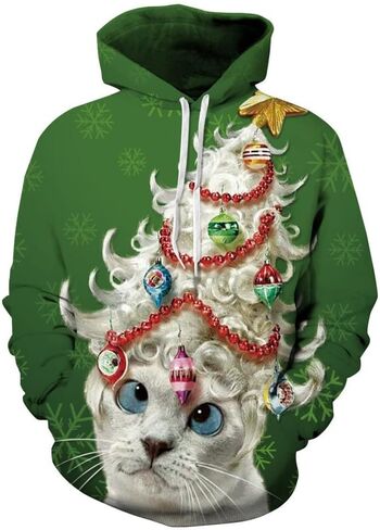 Roevite Unisex 3D Printed Christmas Sweatshirts Crew Neck Long Sleeve Loose Top Xmas Pullover in Kuwait