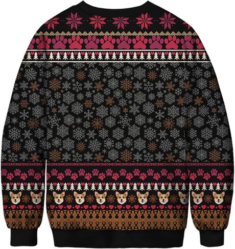 Roevite Unisex 3D Printed Christmas Sweatshirts Crew Neck Long Sleeve Loose Top Xmas Pullover in Kuwait