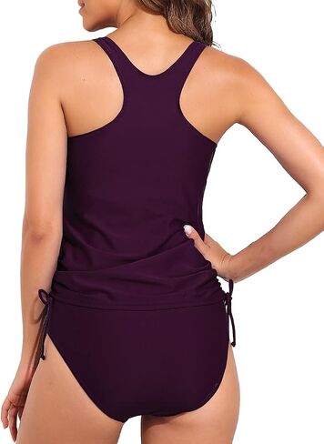 Firpearl Women's Tankini Swimsuits with Shorts Athletic Two Piece Bathing Suits Racerback Tummy Control Swimwear in Saudi Arabia