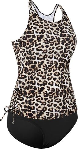 Mycoco Tankini Swimsuits for Women Tummy Control Two Piece Bathing Suits Athletic Racerback Tank Top with Bottom Swimwear in Kuwait