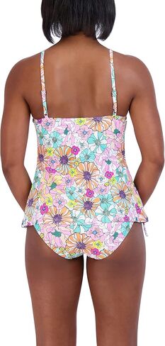 مجموعة ملابس السباحة النسائية Stella Parker برقبة عالية تانكيني للتحكم في البطن سريعة الجفاف وكوب قابل للإزالة وحزام جانبي وربطة عنق سفلية in Kuwait