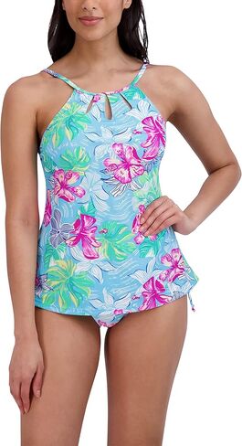 مجموعة ملابس السباحة النسائية Stella Parker برقبة عالية تانكيني للتحكم في البطن سريعة الجفاف وكوب قابل للإزالة وحزام جانبي وربطة عنق سفلية in Kuwait