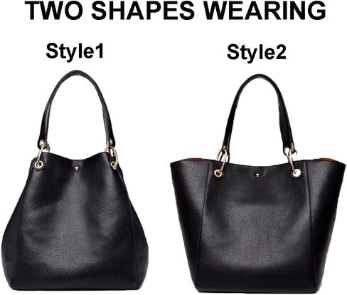 حقيبة يد من Valleycomfy مصنوعة من الجلد وحقائب كتف للنساء مع أشرطة قابلة للفصل وحقائب يد ذات سعة كبيرة، أسود in Kuwait