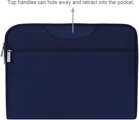 ARVOK 13 13.3 14 Inch Water-Resistant Canvas Fabric Laptop Sleeve with Handle&Zipper Pocket/Notebook Computer Case/Ultrabook Briefcase Carrying Bag for HP/Dell/Lenovo/Asus/Acer/Samsung, Black in Kuwait