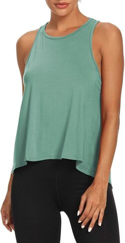 Bestisun Open Back Workout Yoga Shirts Tie Back Yoga Tank Workout Tops for Women in Kuwait