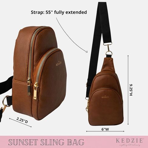 حقيبة KEDZIE Sunset Sling مصنوعة من الجلد النباتي الناعم حقيبة كروس للهاتف الخلوي ومحفظة حقيبة فاني للنساء والفتيات المراهقات in Kuwait