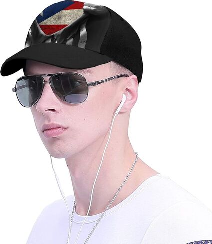 قبعة بيسبول عصرية رياضية بعلم أمريكي للرجال والنساء، قبعة كلاسيكية كاجوال للأب قابلة للتعديل للجنسين in Kuwait