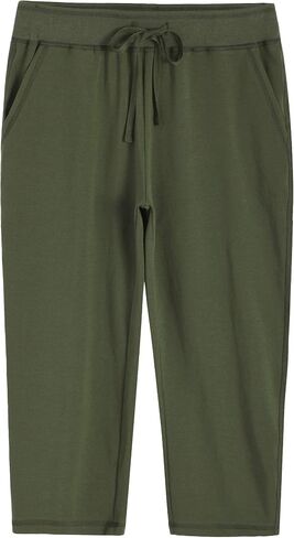 Weintee Women's Knit Sweatpants Capri Pants with Pockets in Kuwait