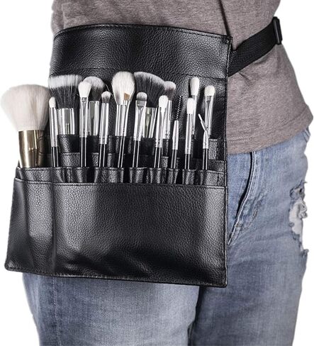 DFIEER 22 Pockets Professional Cosmetic Makeup Brush Bag with Artist Belt Strap for Women (Brush Not Included) in Kuwait