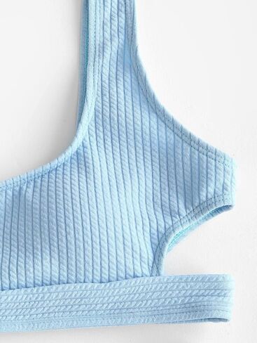 ZAFUL High Cut Ribbed Bikini Set for Women Cheeky Braided Swimsuits Sexy Cut Out Bathing Suit in Saudi Arabia