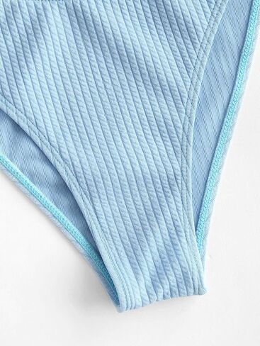 ZAFUL High Cut Ribbed Bikini Set for Women Cheeky Braided Swimsuits Sexy Cut Out Bathing Suit in Saudi Arabia