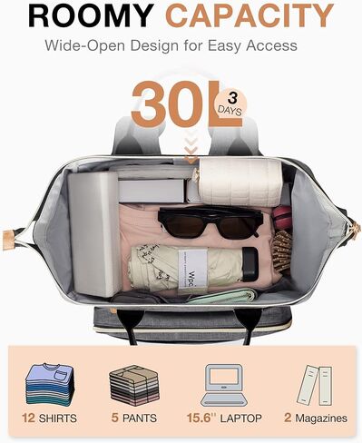 حقيبة ظهر BAGSMART للنساء، حقيبة ظهر للكمبيوتر المحمول تناسب جهاز كمبيوتر مقاس 15.6 بوصة، وحقيبة ظهر للمدرس، وحقائب كتب مع فتحة منفذ شحن للأعمال الجامعية، باللون الأسود in Kuwait