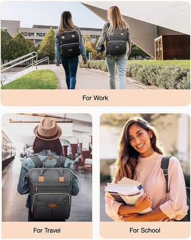 حقيبة ظهر BAGSMART للنساء، حقيبة ظهر للكمبيوتر المحمول تناسب جهاز كمبيوتر مقاس 15.6 بوصة، وحقيبة ظهر للمدرس، وحقائب كتب مع فتحة منفذ شحن للأعمال الجامعية، باللون الأسود in Kuwait