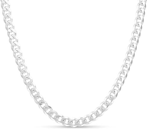 Verona Jewelers Italian 925 Solid Sterling Silver Mens Necklace,7.5MM 8MM 11MM 15MM Curb Cuban Chain Necklace for Men- Solid Heavy Link, Thick Link Chain Necklace, 20, 22, 24, 30, in Saudi Arabia