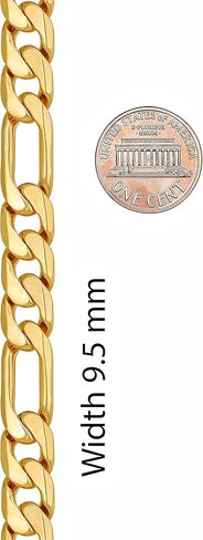 قلادة سلسلة فيجارو مشطوفة من LIFETIME JEWELRY للنساء والرجال مطلية بالذهب الحقيقي عيار 24 قيراط (6.5 مم، 8 مم، 9.5 مم، 11 مم) in Kuwait