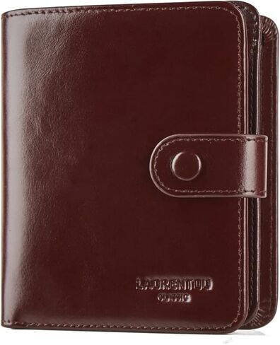 محفظة جلدية أصلية من LAORENTOU للرجال بسحاب ومحفظة بمقبض للرجال ومحفظة ثنائية الطي ومحفظة لجيب بطاقة الائتمان (02 بني) in Kuwait