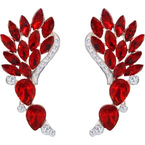 Crystal Zircon Leaf Climbers Crawler Earrings Cute Rhinestone Ear Cuff Wrap Clip Stud Earring Climber Top Ear Clip Fashion Jewelry Jacket for Women Gold Silver Plated in Saudi Arabia