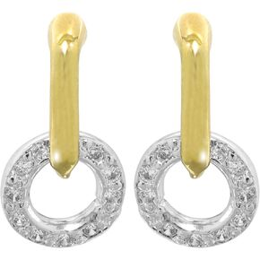 أقراط جون ميديروس ديامانتي الدائرية بأحجار الزركونيا المكعبة، أقراط متدلية مصنوعة من الروديوم والذهب مثالية كهدية للنساء، أقراط متدلية من الزركونيا المكعبة ذات لونين in Kuwait