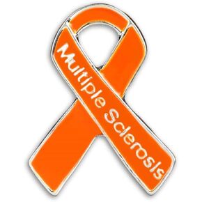 Fundraising For A Cause | Multiple Sclerosis Awareness Pins - Orange Ribbon Pins for MS Awareness